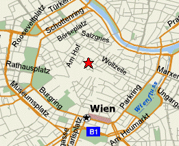 map of Berg home at Tuchlauben 8 in central Vienna