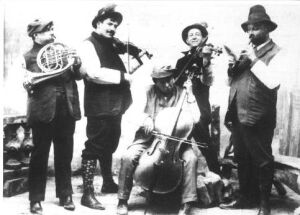 Schönberg playing the cello in a Tyrolean folk band