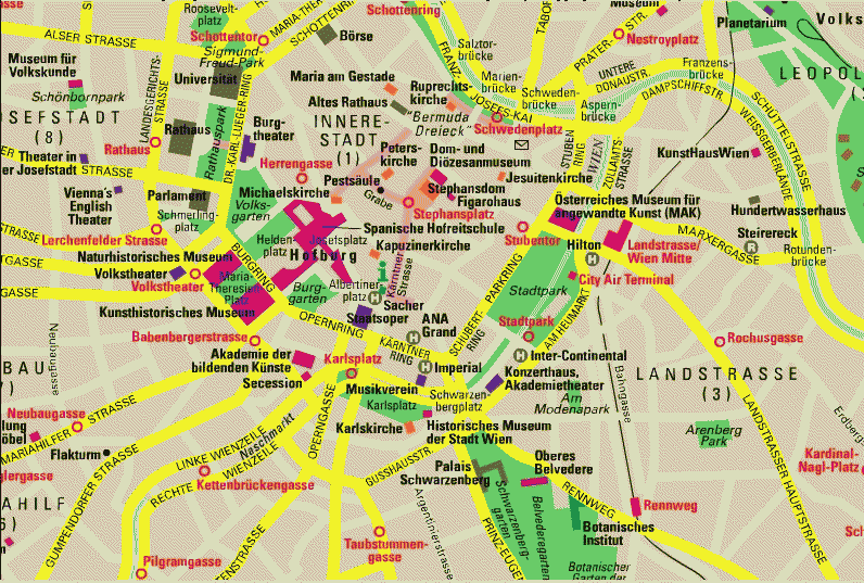 map of Vienna in 1999